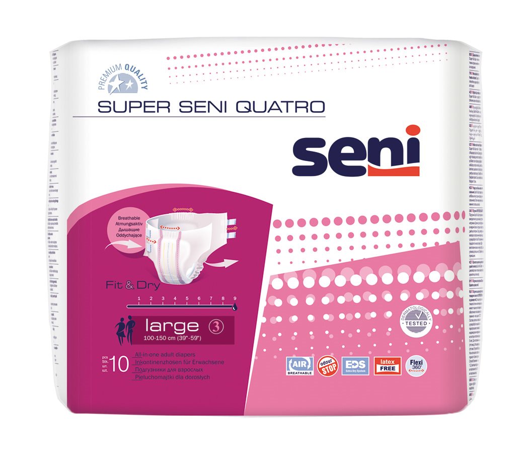 SUPER SENI Quatro Changes Complets Adulte L 10 Pièces
