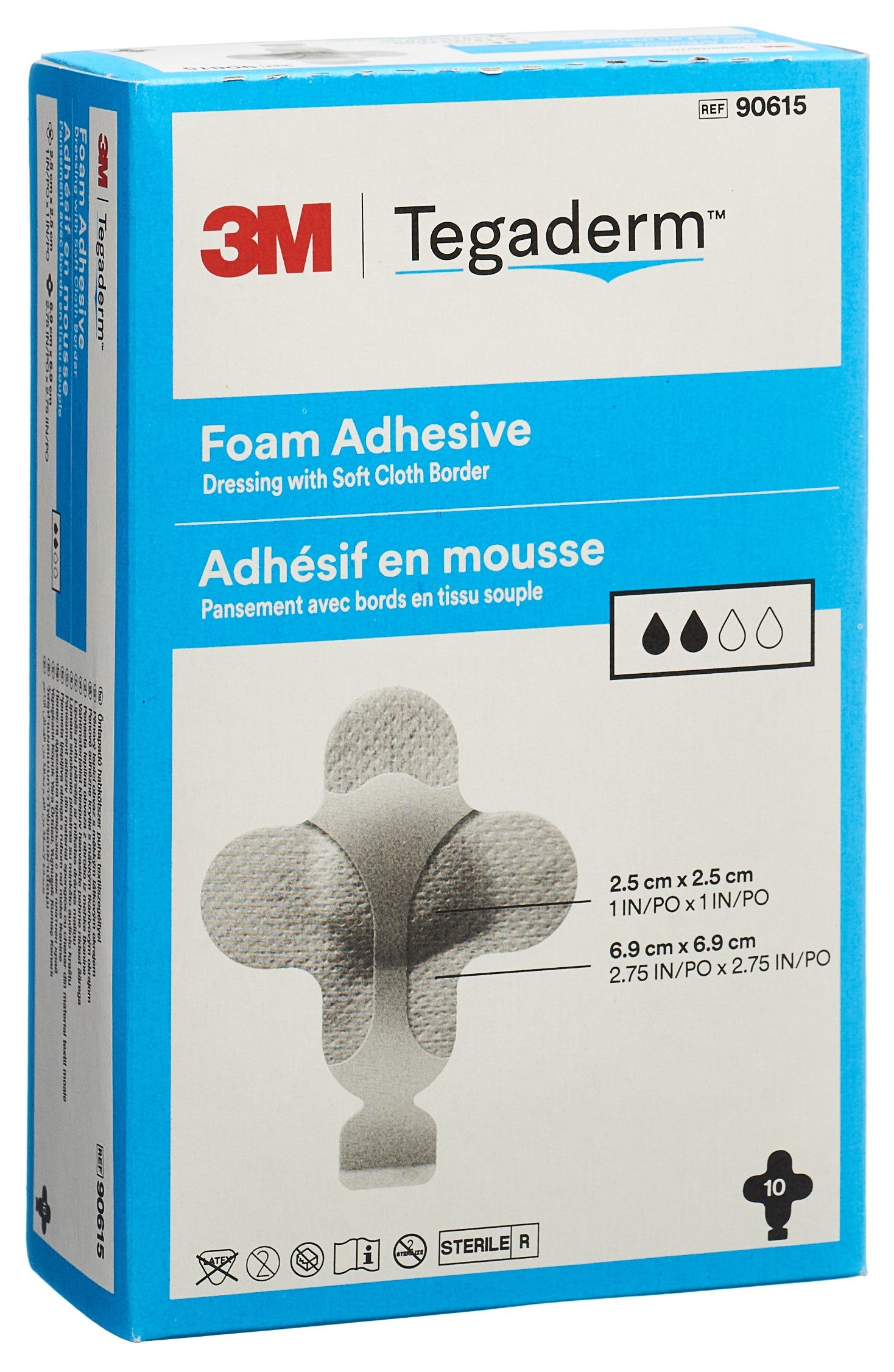 3M TEGADERM FOAM HP comp mous mini cr adh 10 pce