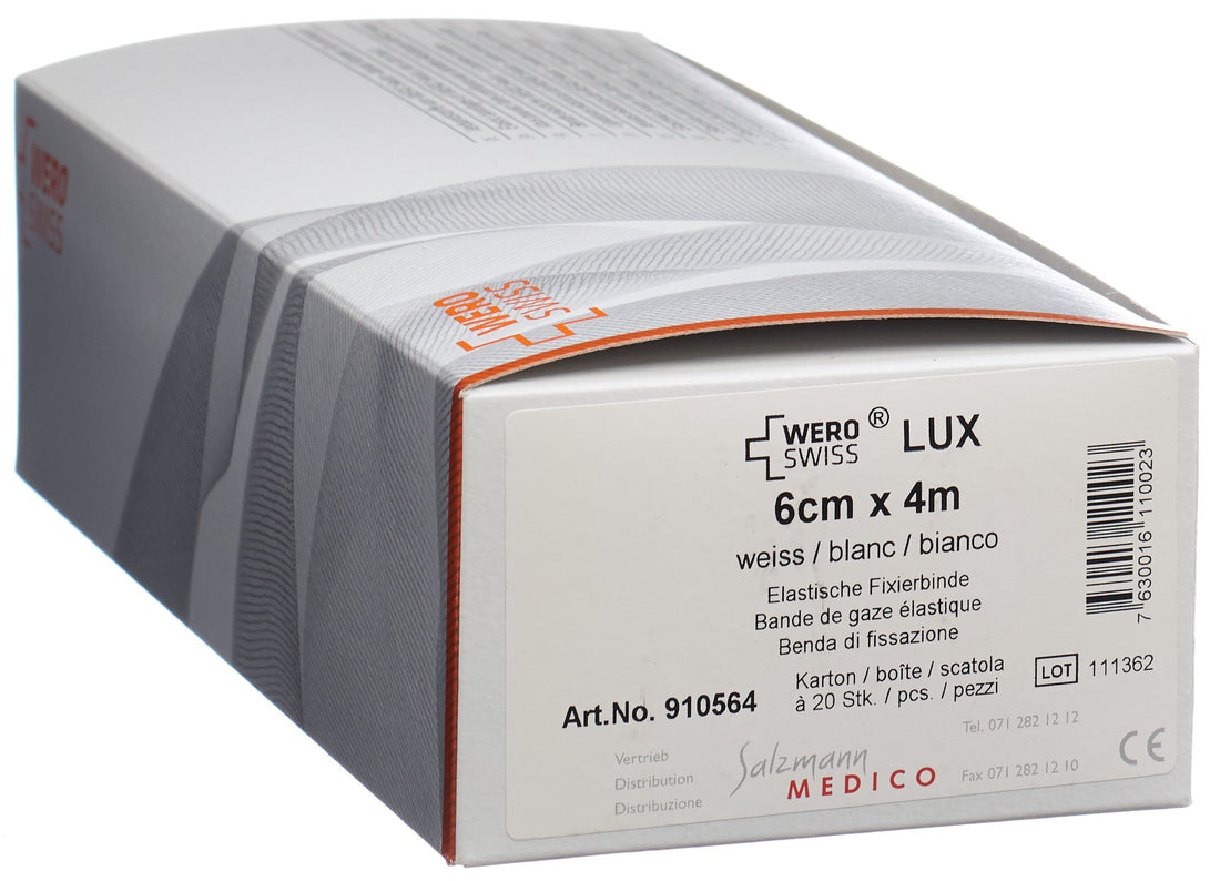WERO SWISS Lux bande fix gaze él 4mx6cm bla 20 pce