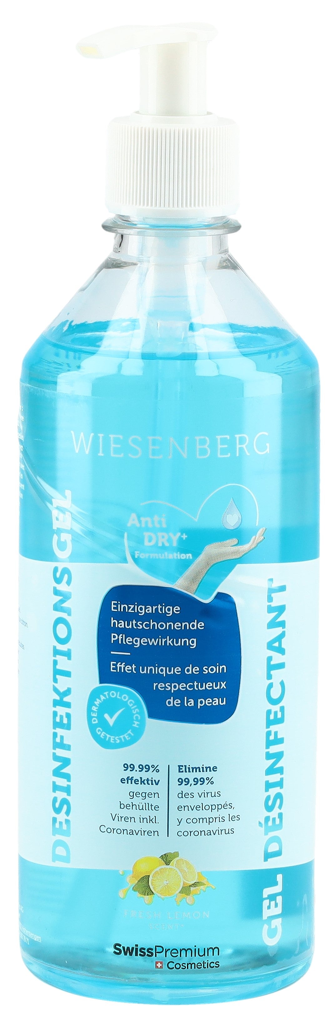 WIESENBERG Gel désinf mains Fresh Lemon 500 ml