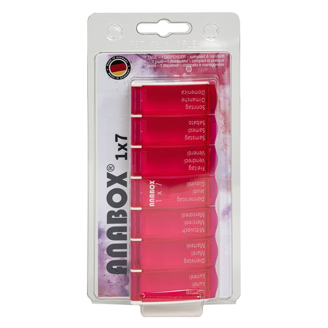 ANABOX Pilulier 7 Jours Rose | Organisation Quotidienne Facile
