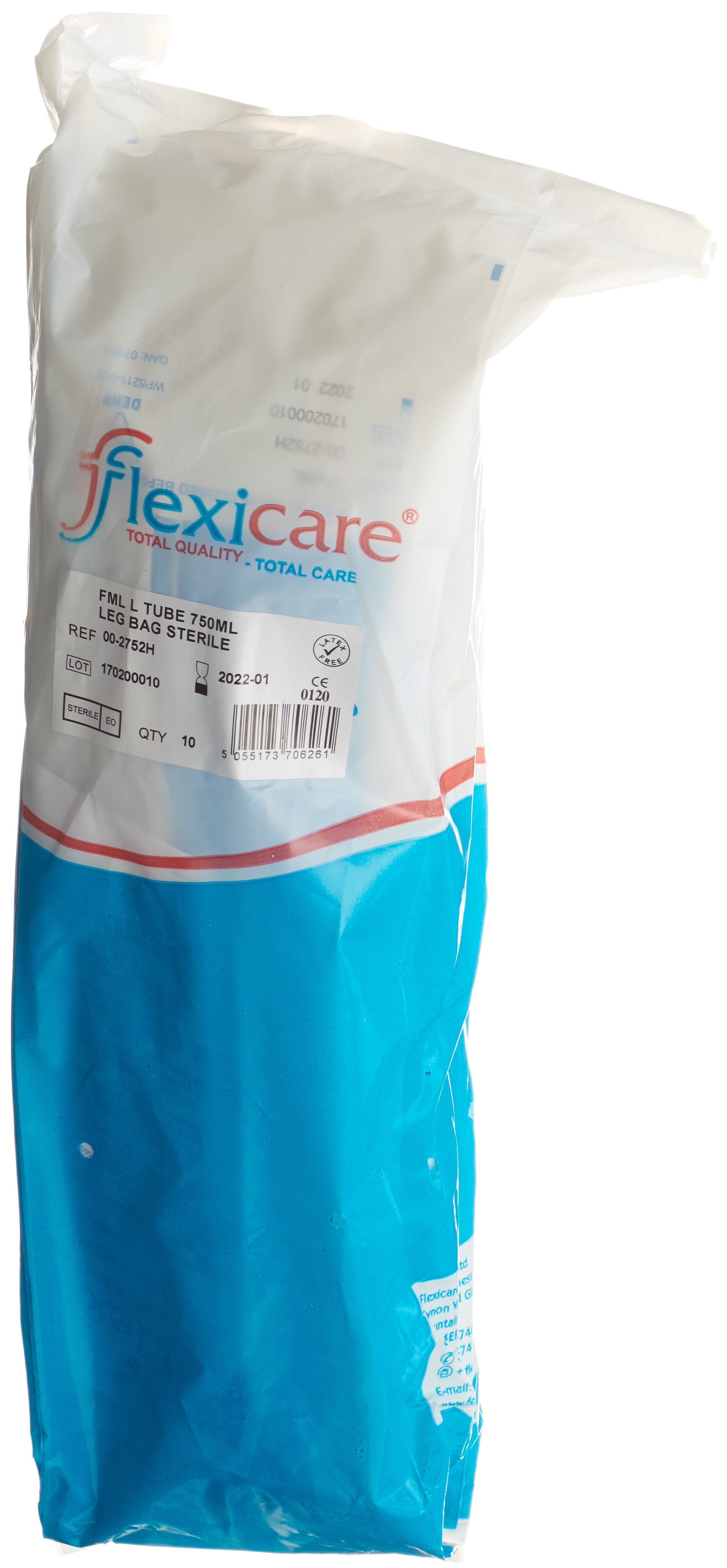 FLEXICARE Sac Urinaire 750ml 30cm Écoulable | Lot 10 Pièces