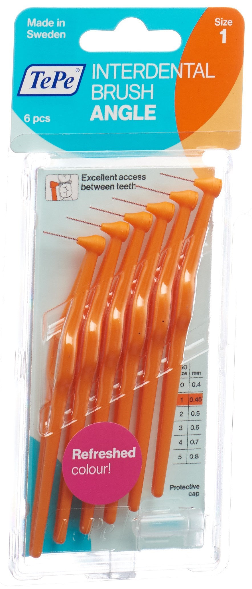 TEPE Brossettes Interdentaires 0.45mm Orange 6 Pièces | Nettoyage Précis