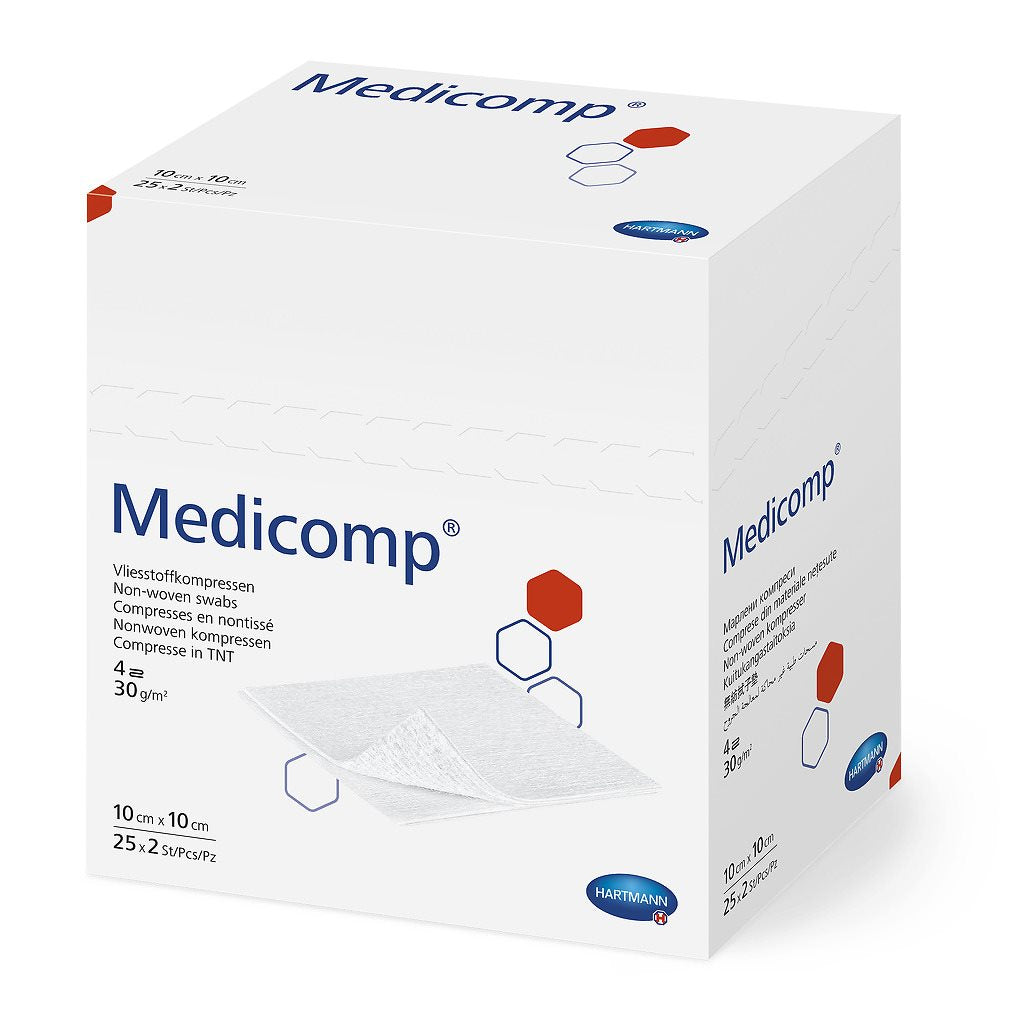 MEDICOMP Compresses Stériles 4 plis 10x10cm | Lot de 500