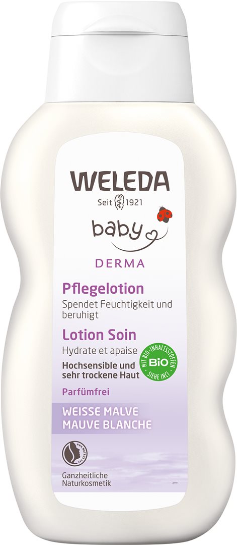 WELEDA BABY DERMA lotion soin mauve blanche 200 ml