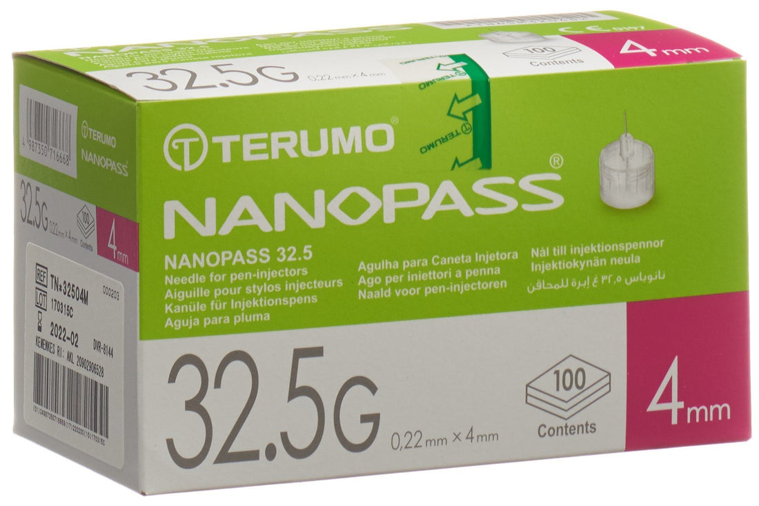 TERUMO NANOPAS Aiguille Stylo 32.5G Confort &amp; Précision | Boîte 100