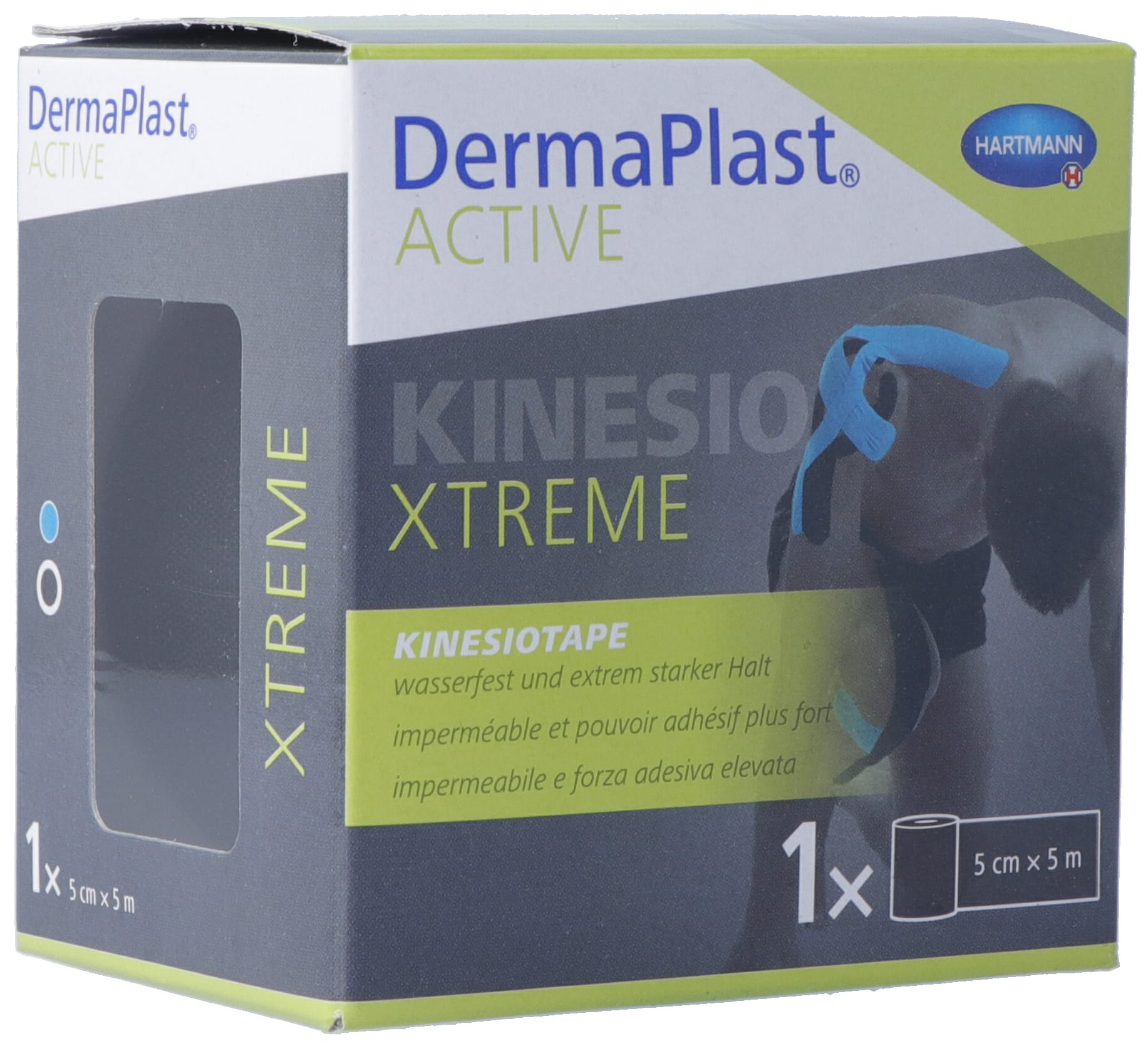 DERMAPLAST Kinesiotape Active Xtreme Noir | Soutien Musculaire 5 cm x 5 m