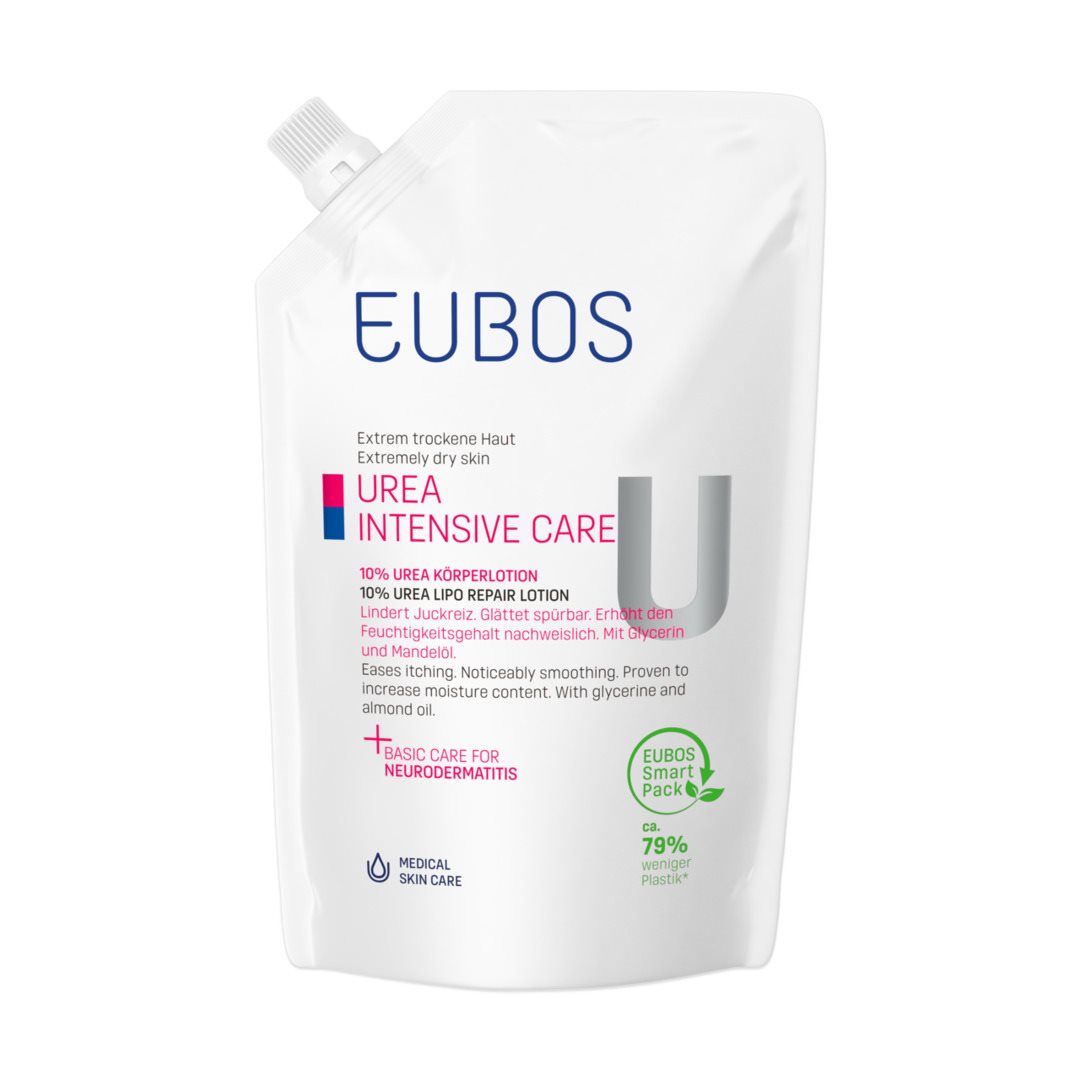 EUBOS Urea Lotion Corps 10% Hydratante Réparatrice | Recharge 400 ml