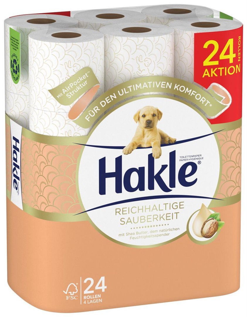 HAKLE Papier Toilette Douceur &amp; Propreté | Lot 24 Rouleaux