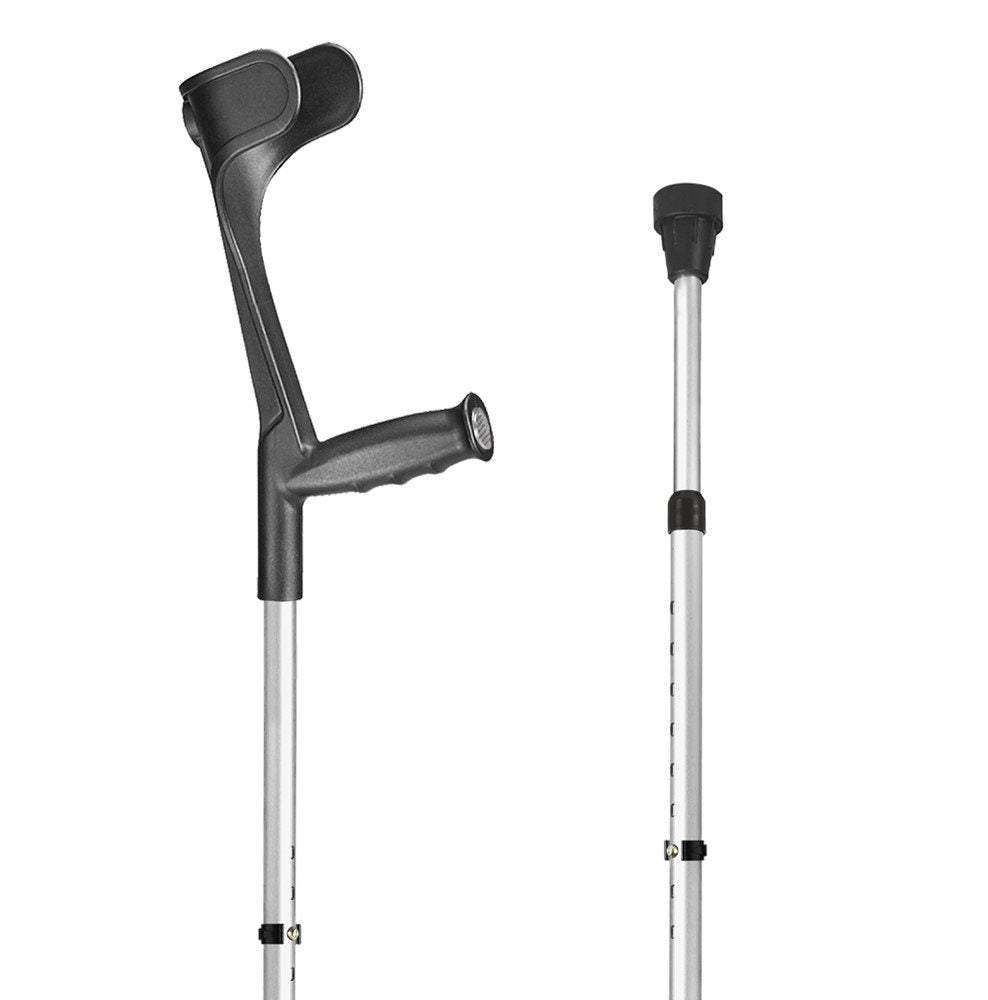 SAHAG Béquille Ergo Aluminium Noir 76-96cm | Paire Confort