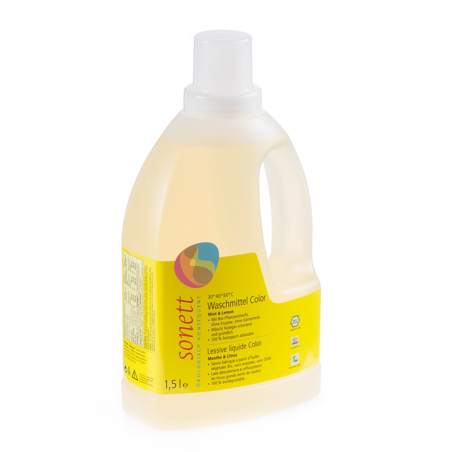 SONETT Lessive Liquide Couleur 20°-60°C - Linge Clair 1.5 L