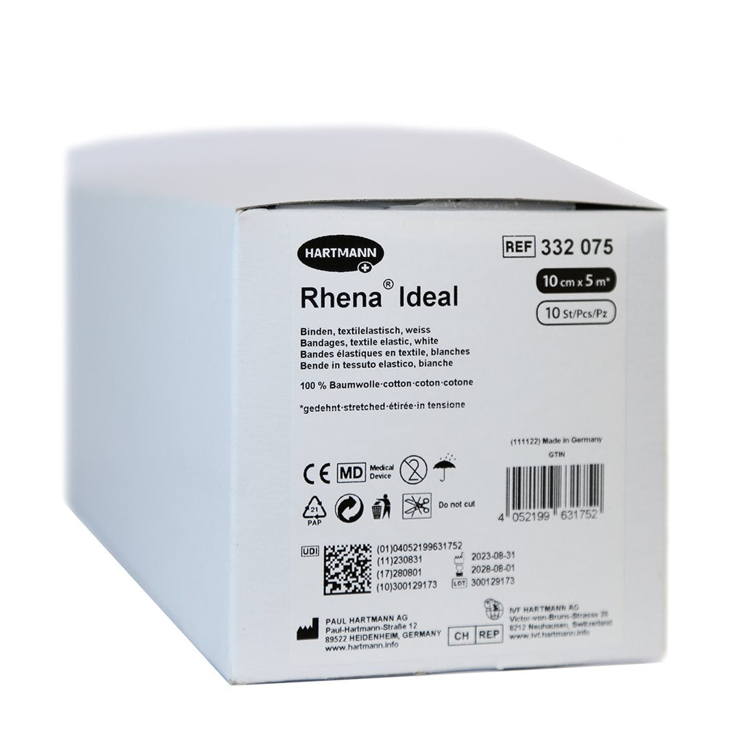 RHENA Ideal Bande Élastique 10cm x 5m Noir - Lot de 10 | Confort &amp; Maintien