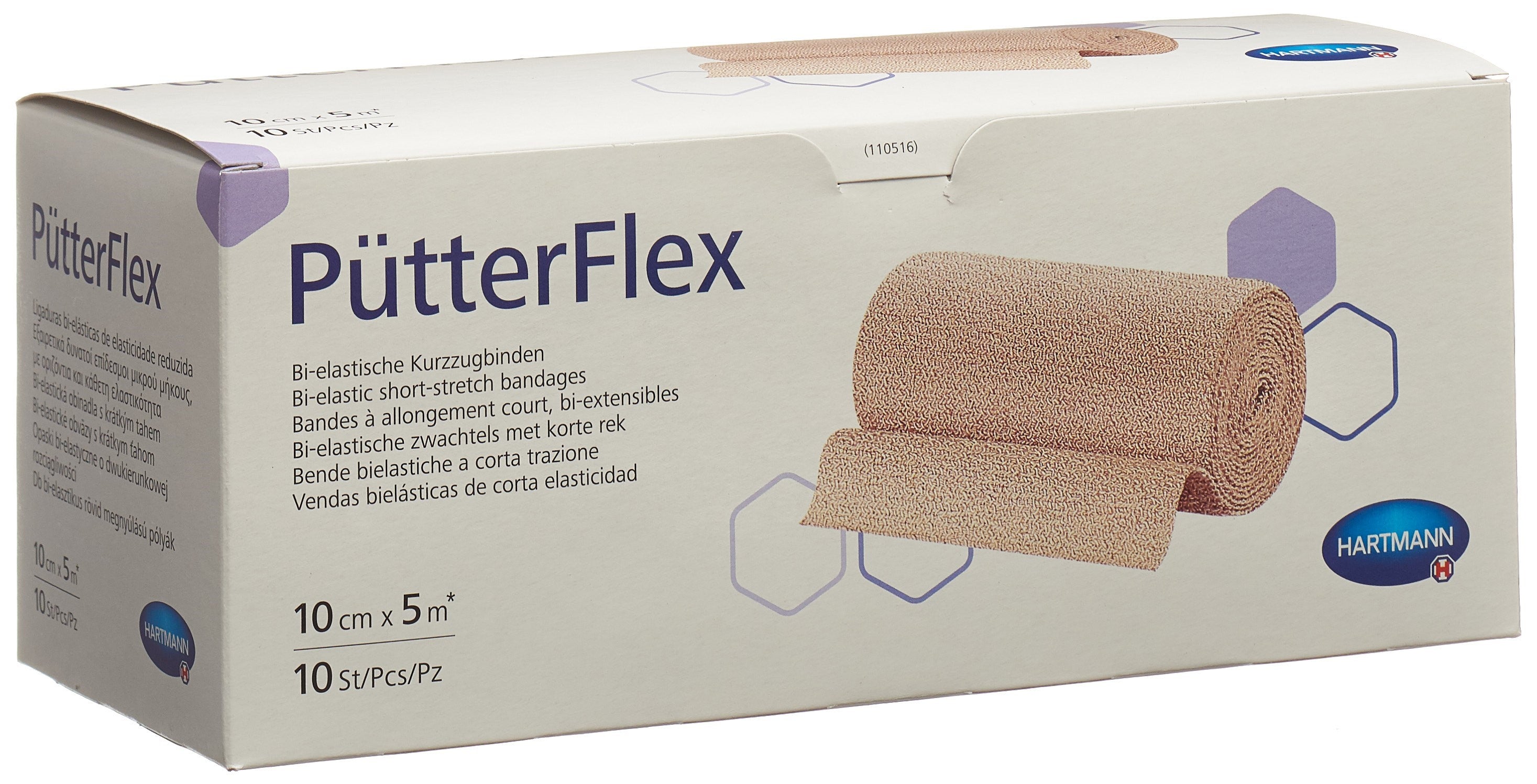Pütter Flex Bande Élastique 10 cm x 5 m - Lot de 10 | Confort &amp; Maintien