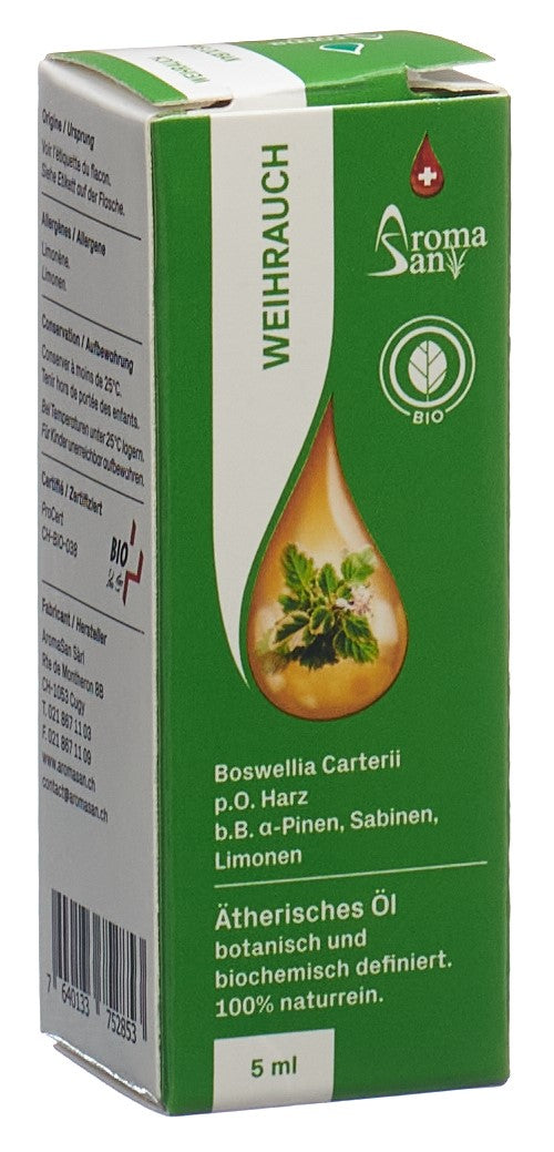 AROMASAN Huile Essentielle Bio Encens Oléorésine 5 ml | Bien-être Respiratoire