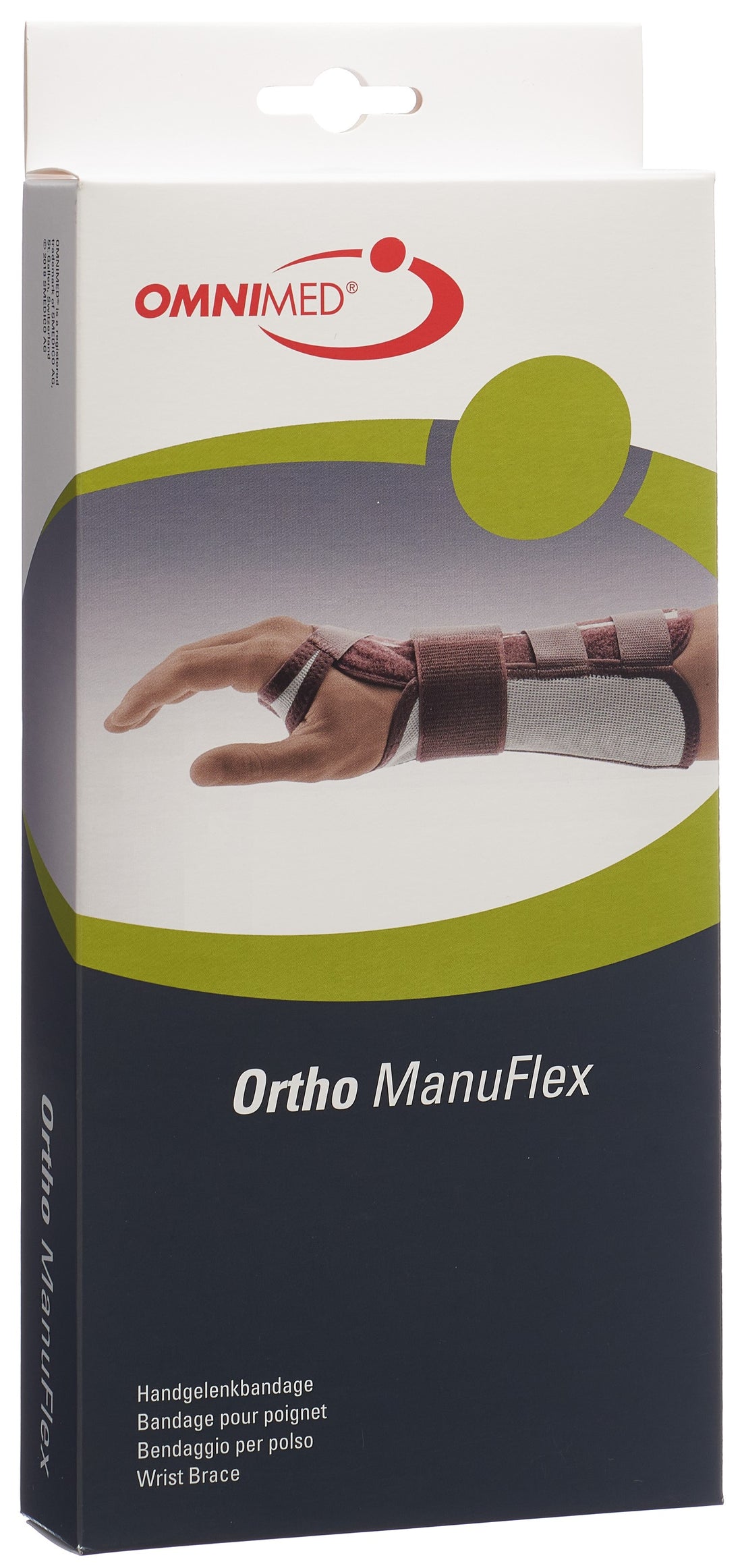 OMNIMED Ortho Manu Flex Bande Poignet L 16cm Noir Soulagement Douleur | Dispositif Médical