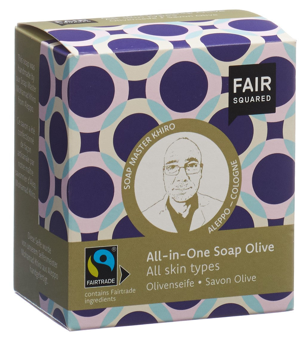 FAIR SQUARED Savon Olive Tout-en-Un Nettoyant &amp; Hydratant | 2 x 80 g