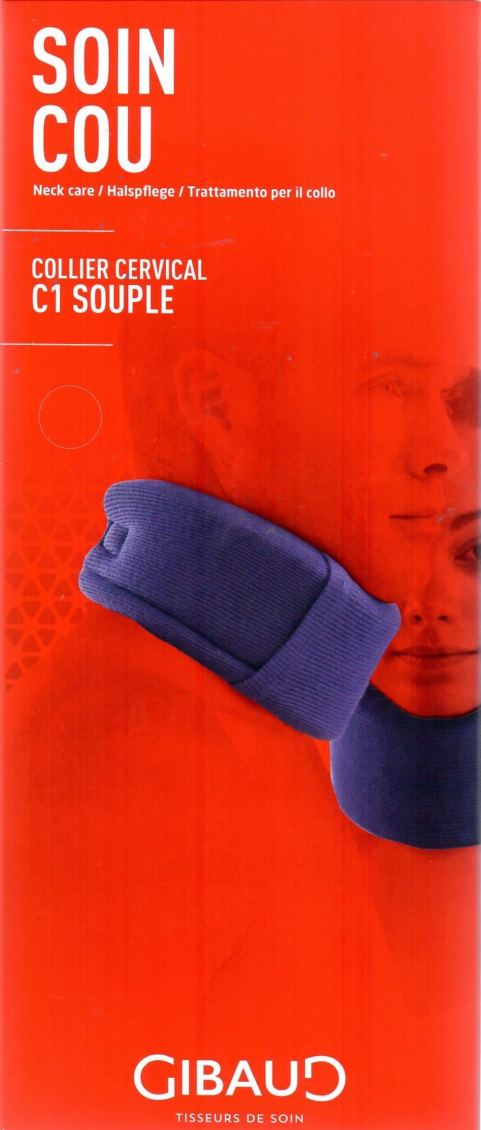 GIBAUD C1 Collier Souple 7.5cm Gr3 41-46cm Soutien Cervical