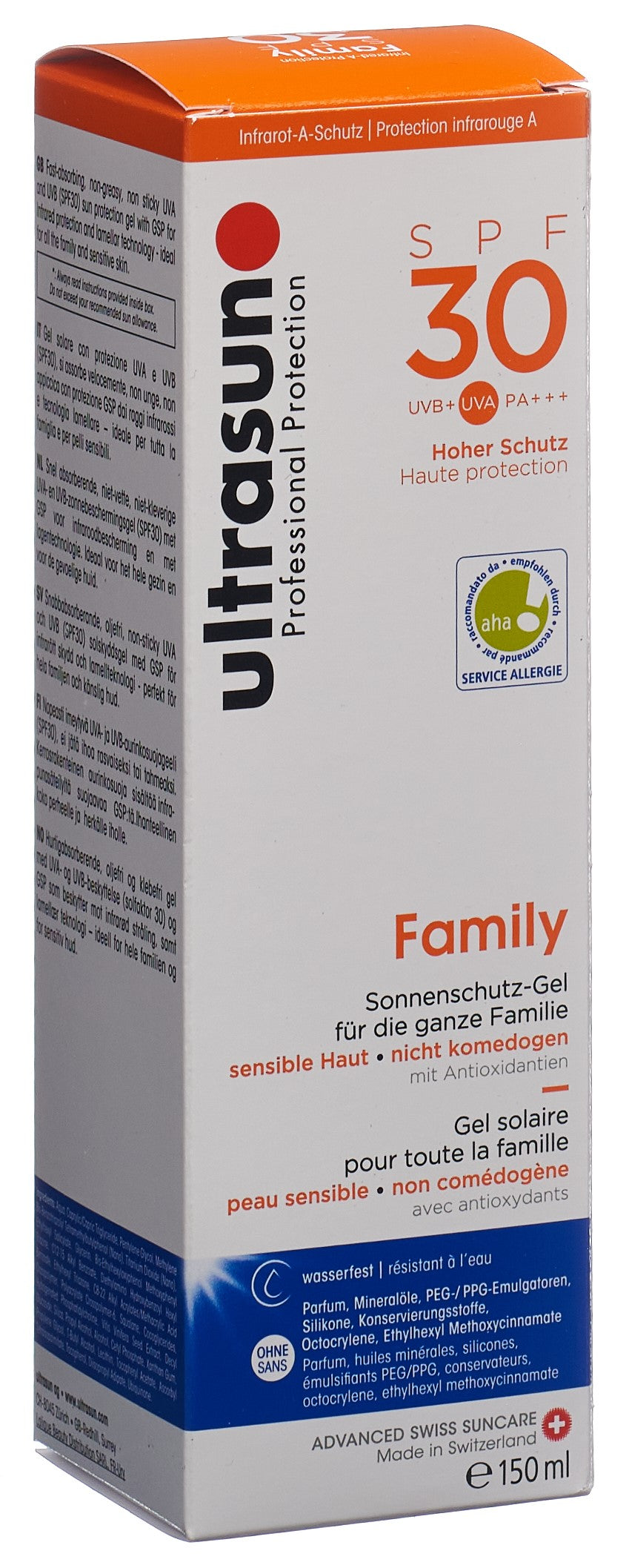 ULTRASUN Family Crème Solaire Haute Protection SPF 30 | 150 ml