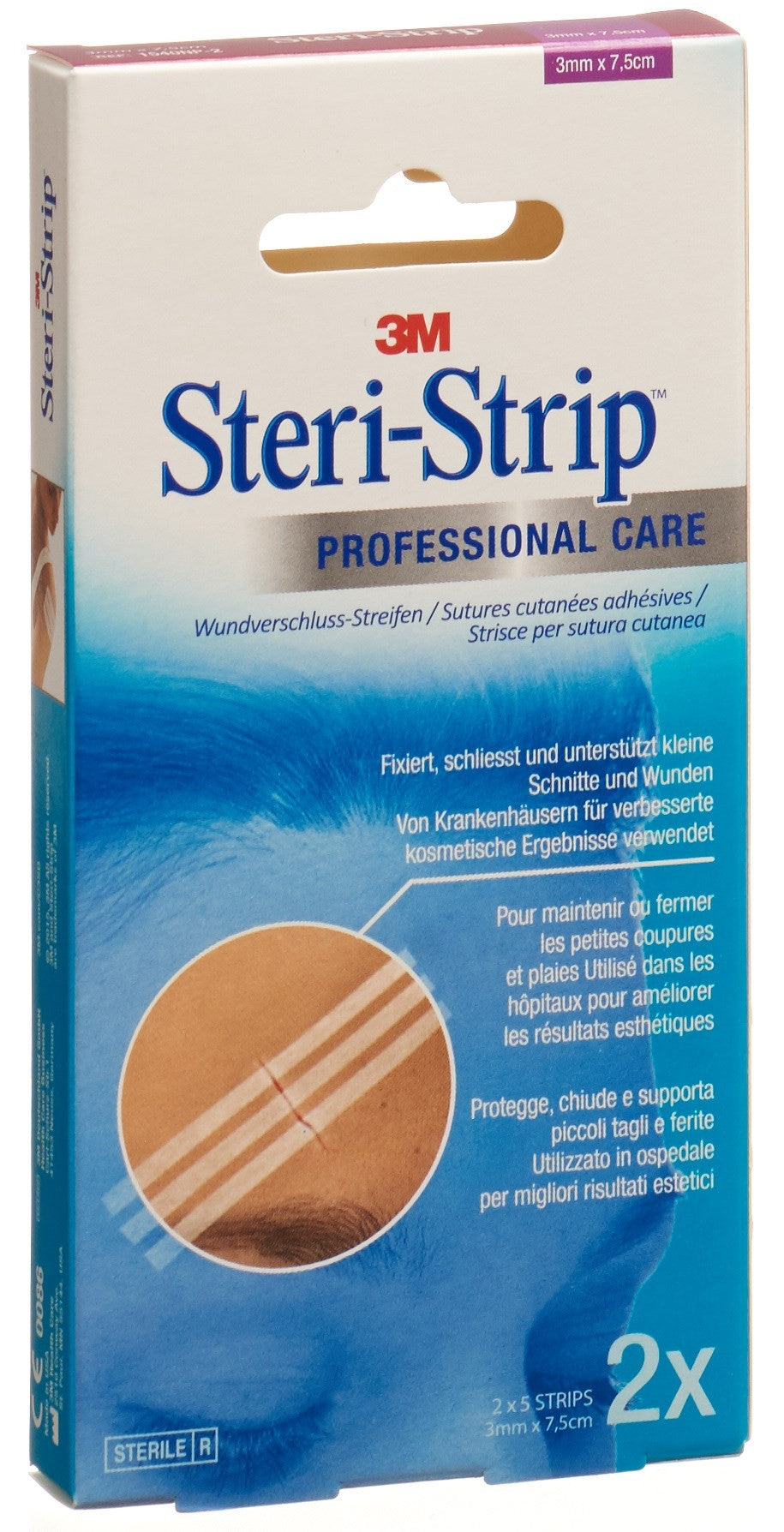 3M STERI STRIP 3x75mm blanc renforcé 2 x 5 pce