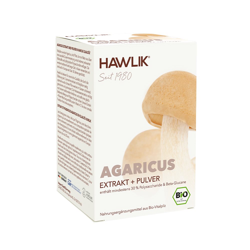 HAWLIK Agaricus Extrait &amp; Poudre 120 Capsules | Soutien Immunitaire Naturel