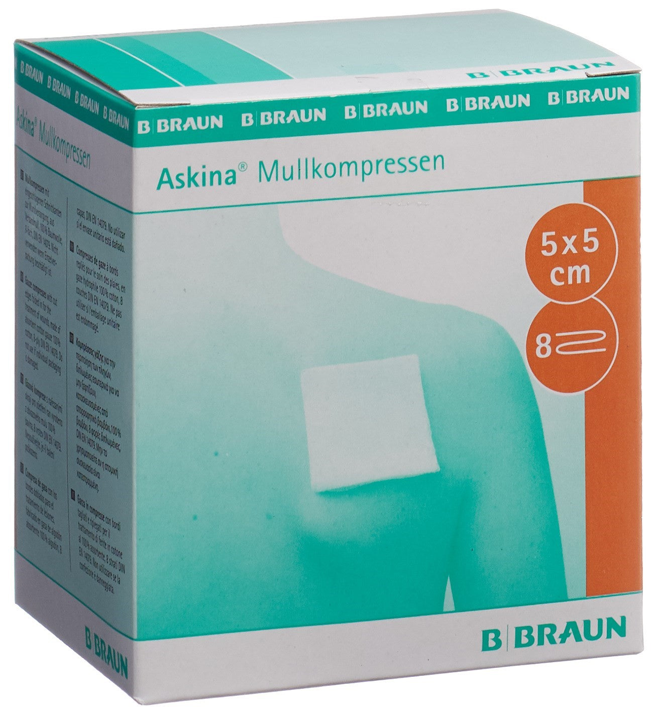 ASKINA Compresses Gaze Stériles 5x5cm | Soin Blessures | 50 Pièces