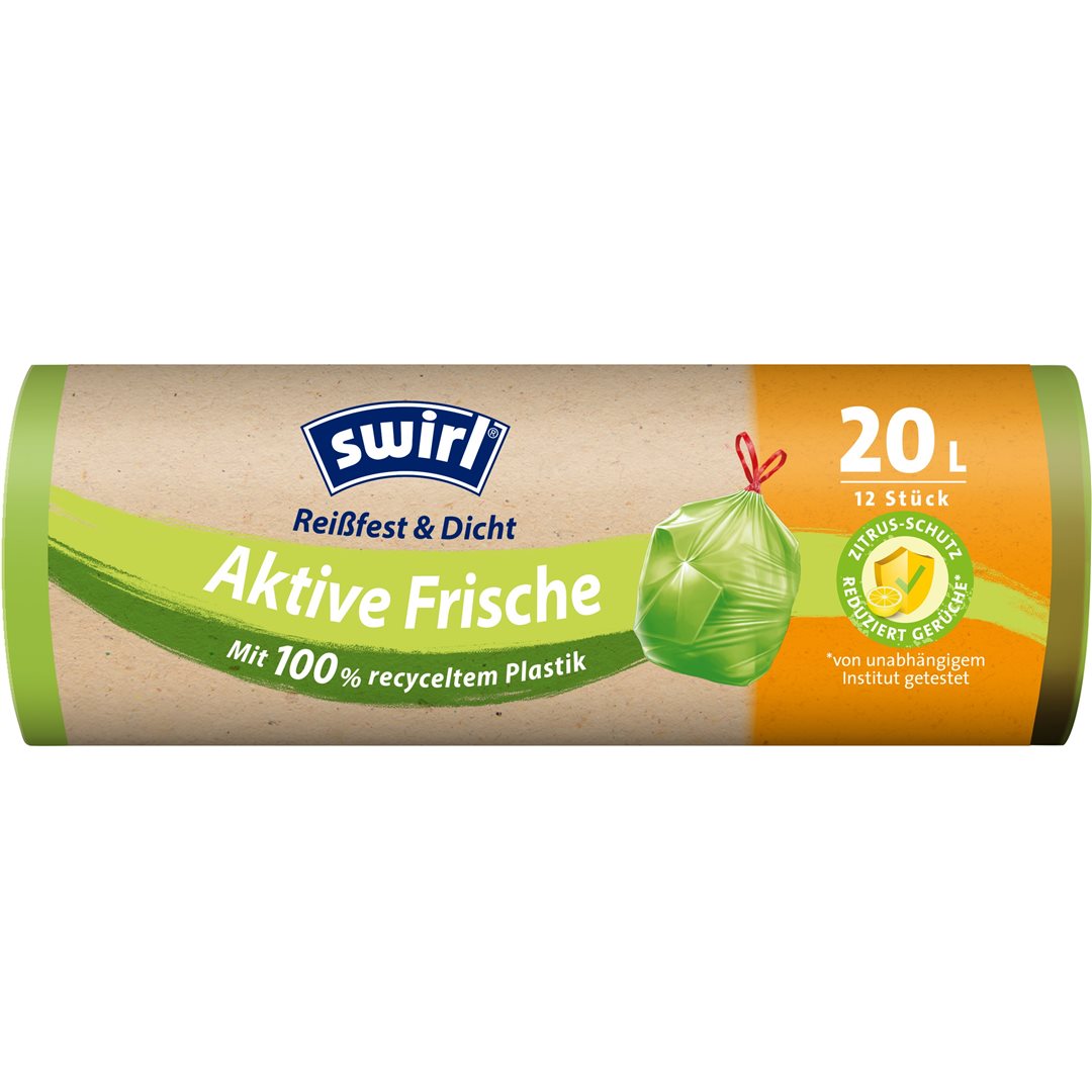 SWIRL Activ-Fresh Sacs Poubelle 20L Anti-Odeurs | 12 Pièces