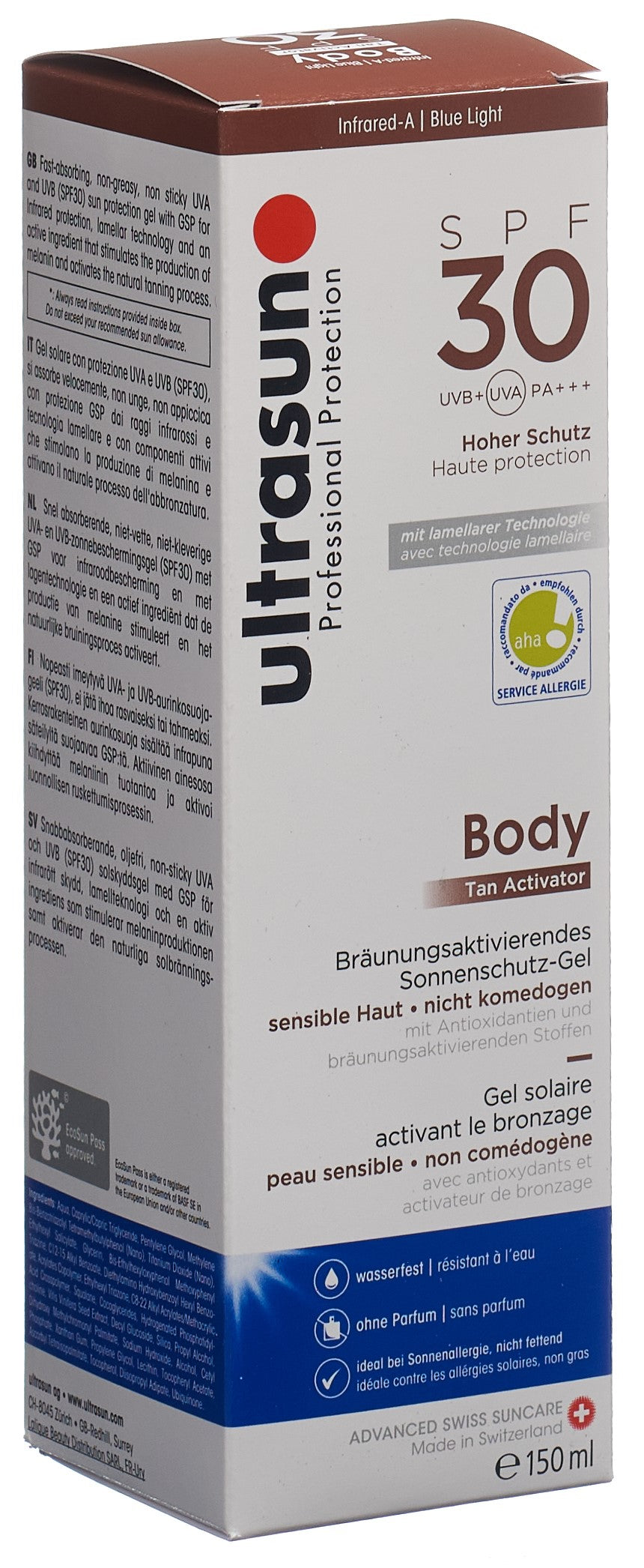 ULTRASUN Activateur de Bronzage Corps SPF30 150 ml