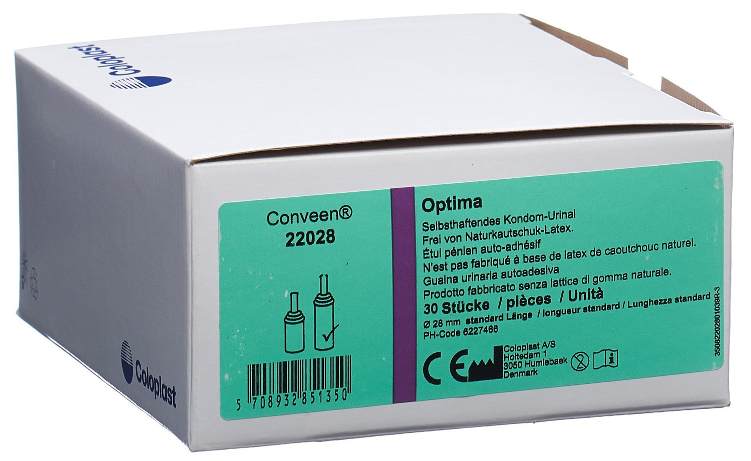 CONVEEN Optima Étui pénien 28mm 8cm 30 pièces | Confort &amp; Sécurité