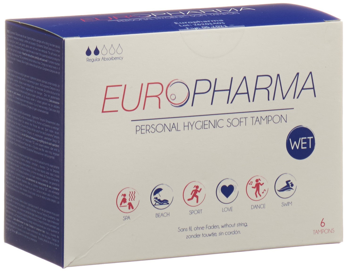 EUROPHARMA Tampons Hygiéniques Confort &amp; Sécurité | 6 Pièces