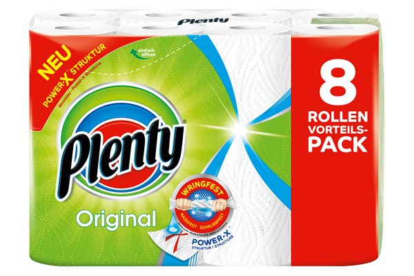 Plenty Papier Ménage Original 45 Feuilles 8 Pièces | Essuie-tout Ultra Absorbant