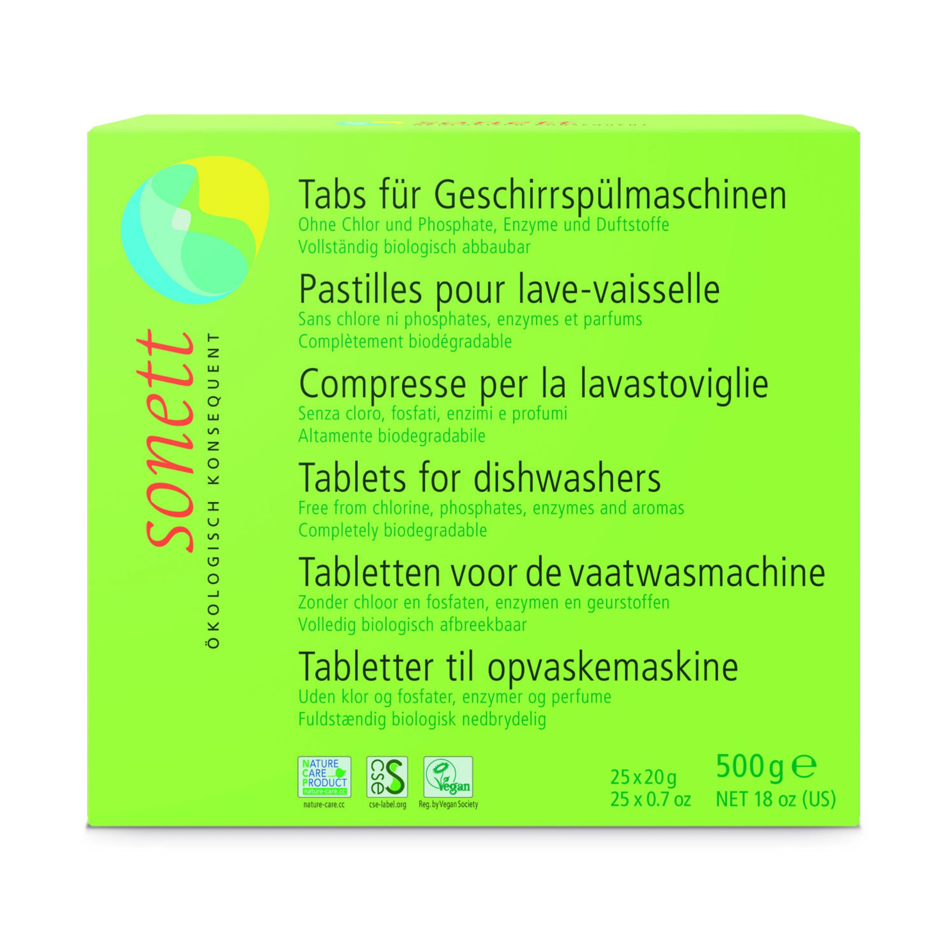 SONETT Pastilles Lave-Vaisselle Écologiques 25 x 20 g