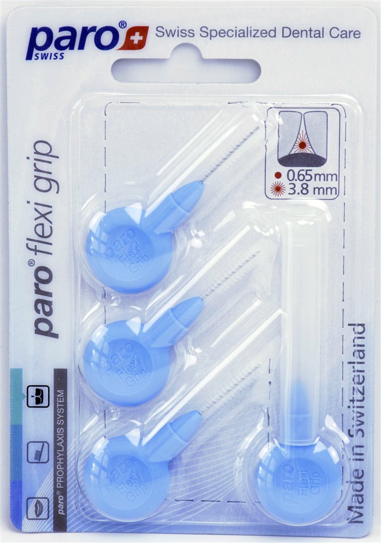 PARO Flexi Grip Brossettes Interdentaires 3.8mm Bleu Clair 4 Pièces | Nettoyage Efficace