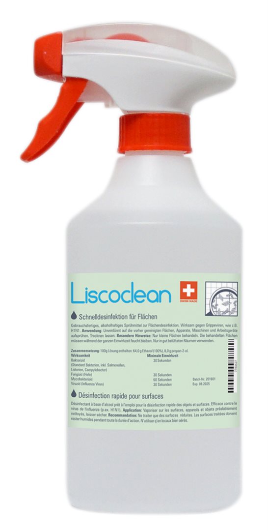 LISCOCLEAN Désinfectant Surfaces Vaporisateur 500 ml Efficace | Nettoyage Profond