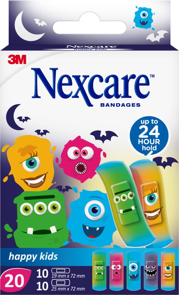 3M NEXCARE pansement enf Happy Kids Monster 20 pce