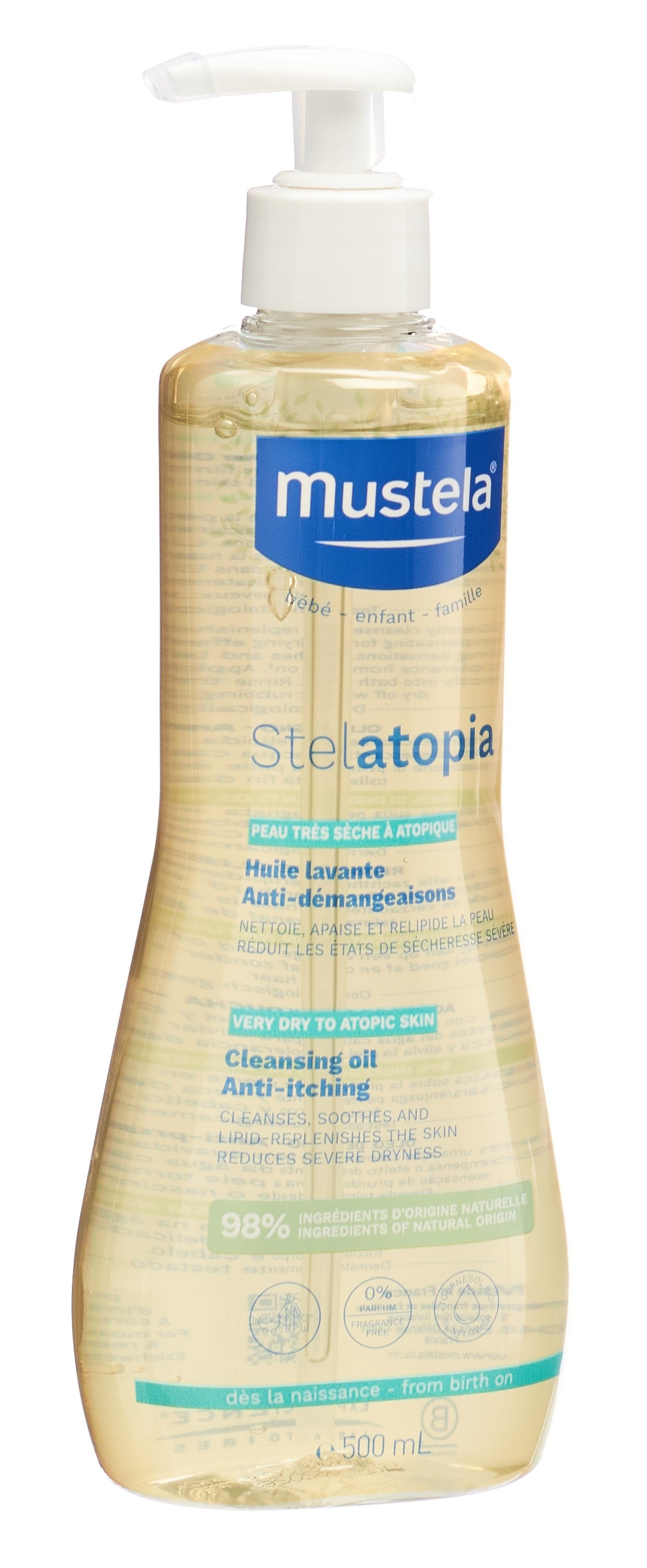 Mustela Stélatopia Huile Lavante Peau Sèche &amp; Atopique 500 ml