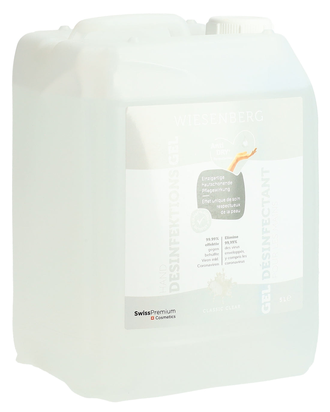WIESENBERG Gel désinf mains Classic Clear 5 lt