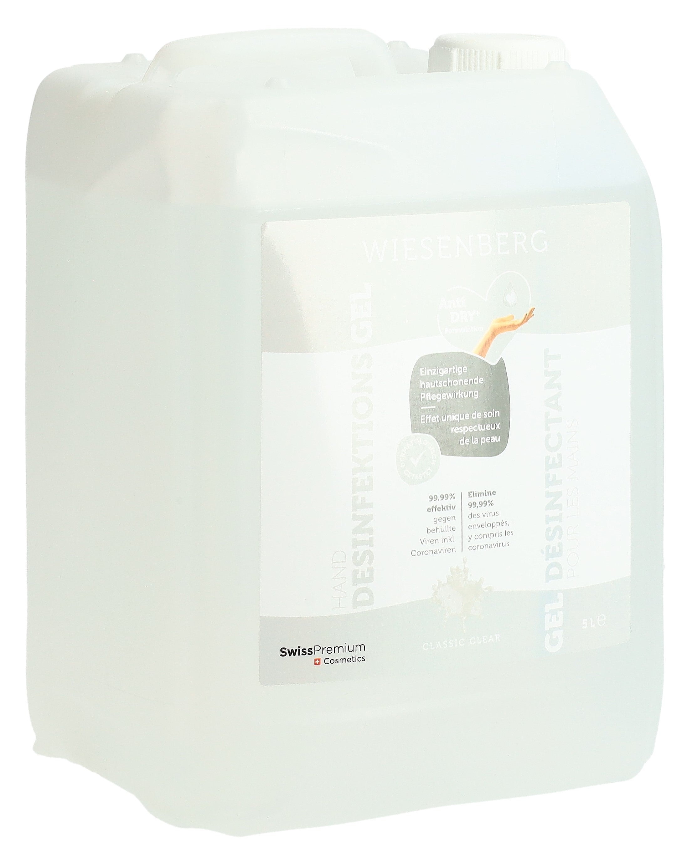 WIESENBERG Gel désinf mains Classic Clear 5 lt