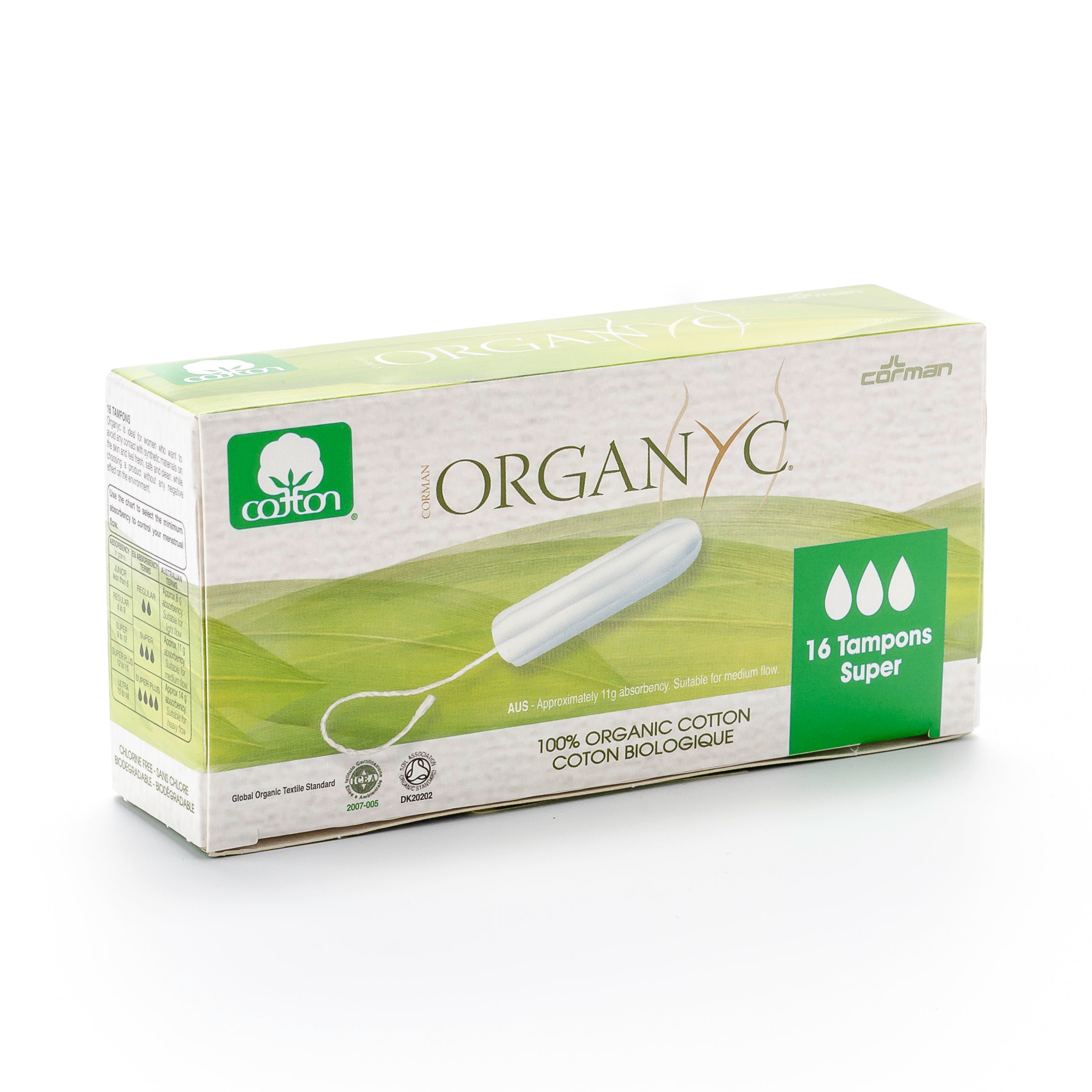 ORGANYC Tampons Super Absorbants 16 Pièces | Confort &amp; Protection