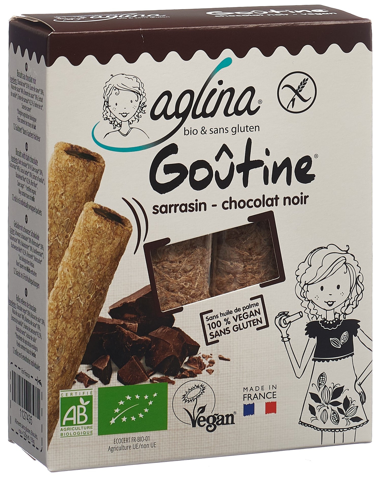 AGLINA goûtine chocolat noir bio 125 g