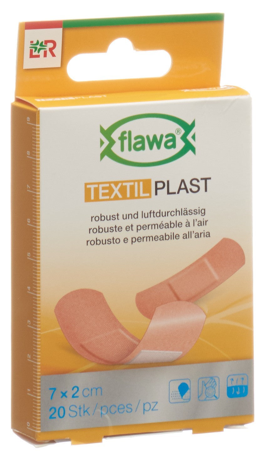 FLAWA Pansement Rapide Textile 2 x 7 cm | Lot de 20 Pièces