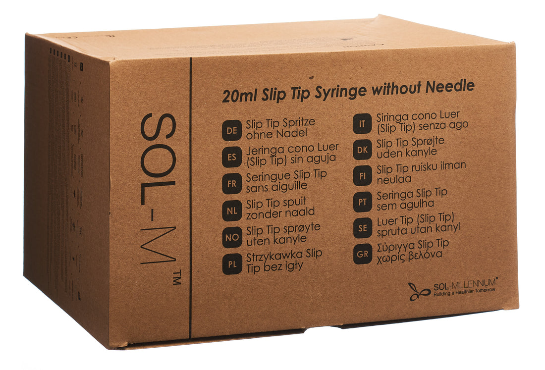 SOL-M Seringue 20 ml SlipTip Usage Unique | Boîte 100 Pièces