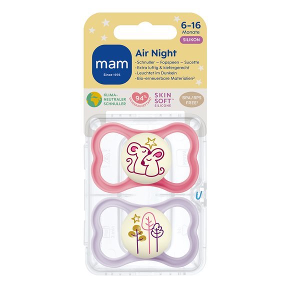 MAM Air Night Sucette 6-16 mois Apaisante | Lot de 2