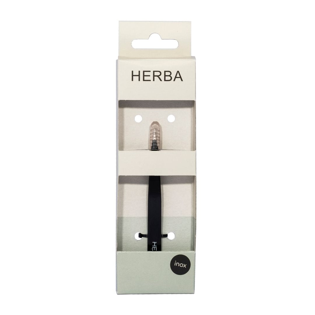 HERBA Pince à Épiler Pointue Inox Noir Précision | Soin Visage