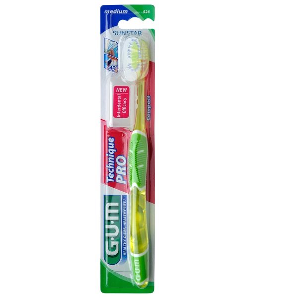GUM Brosse à Dents Pro Compact Medium Soin Gencives | 1 Brosse