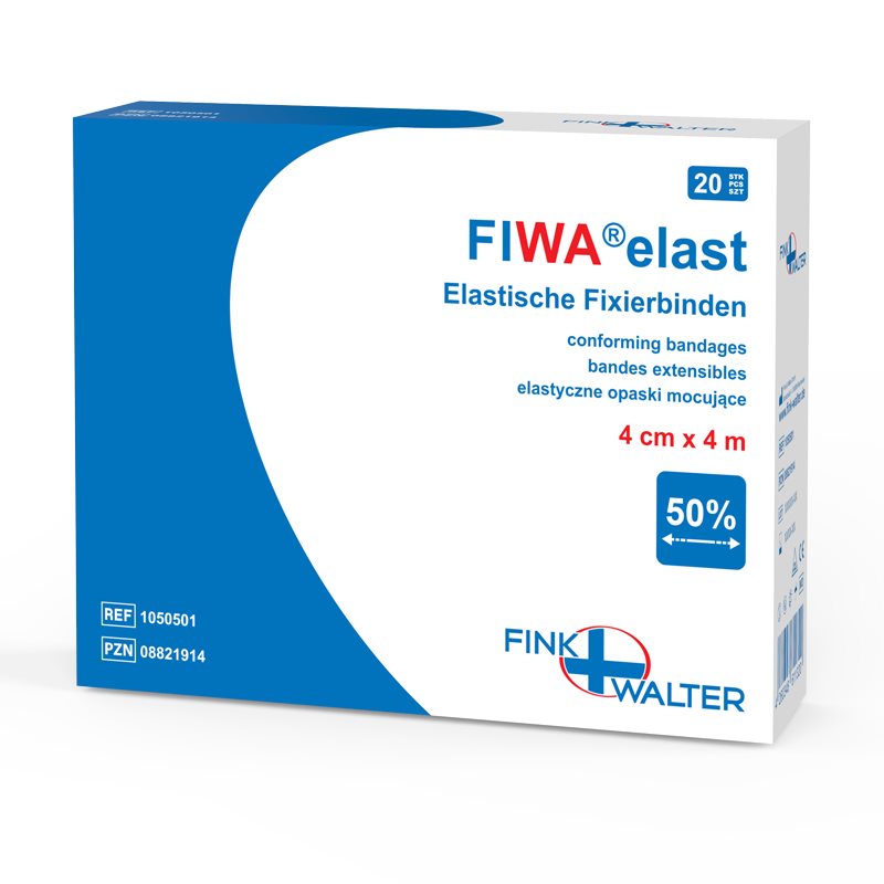 FIWA Bande Élastique de Fixation 4 cm x 4 m | Lot de 20 Rouleaux