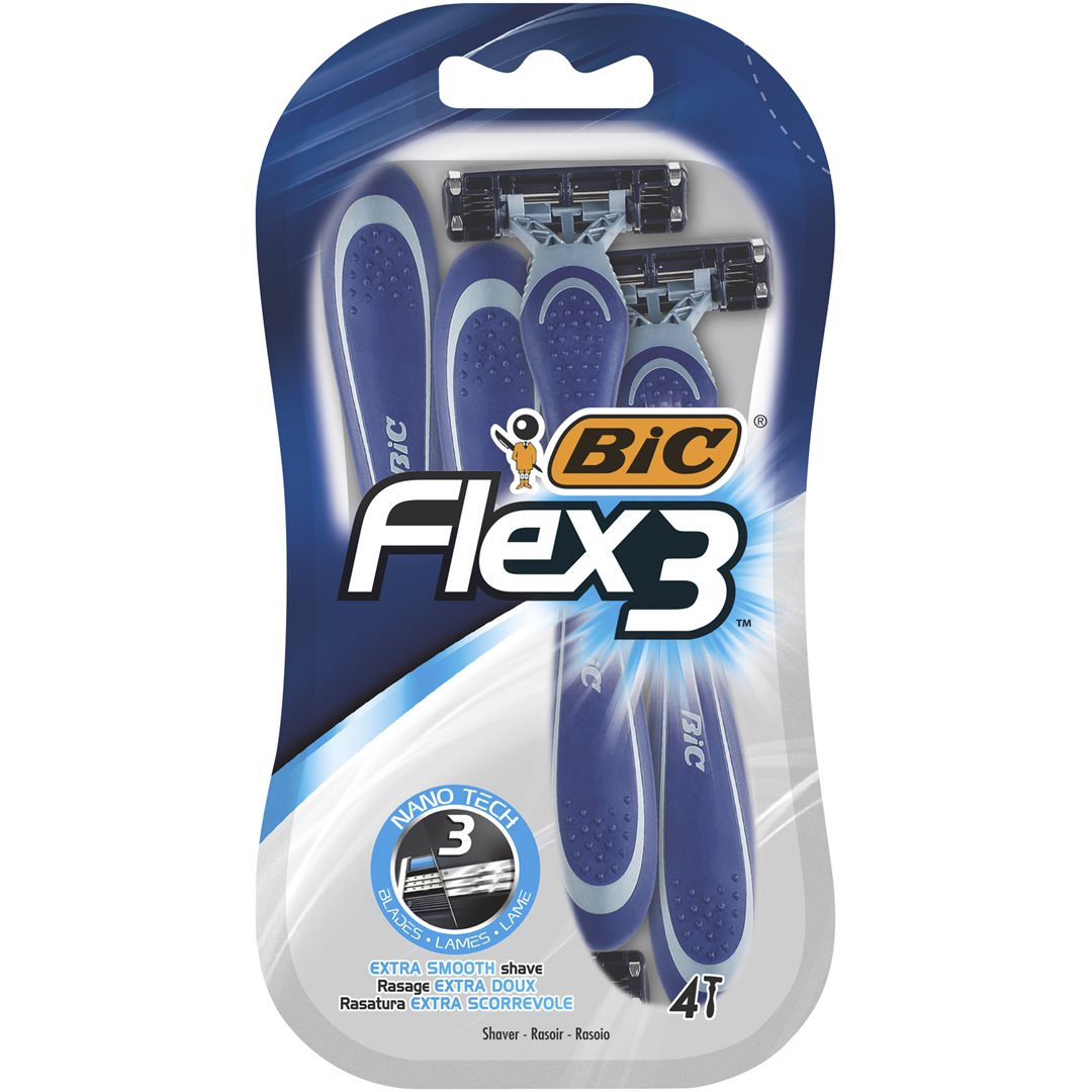 BIC Flex 3 Light Rasoir Homme 3 Lames Douceur | Lot 4 Pièces