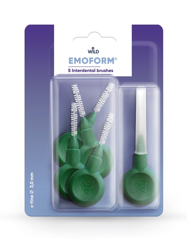 EMOFORM Brosse Interdentaire 3.0mm Vert Foncé 5 Pièces | Hygiène Dentaire