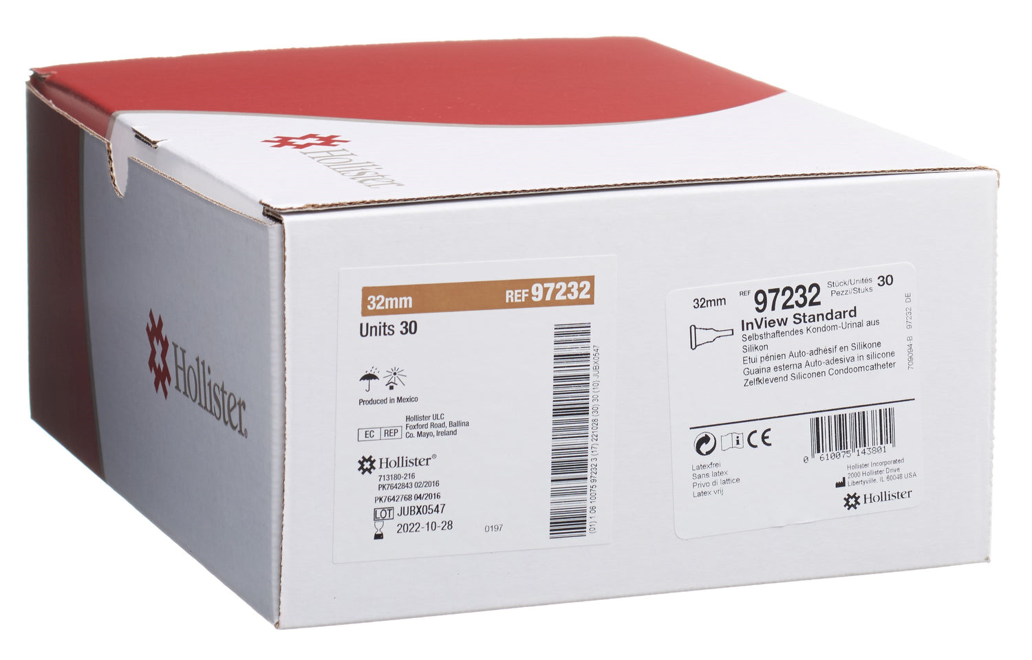 HOLLISTER InView Étui Pénien 29mm Confort &amp; Sécurité | Boîte 30 pièces