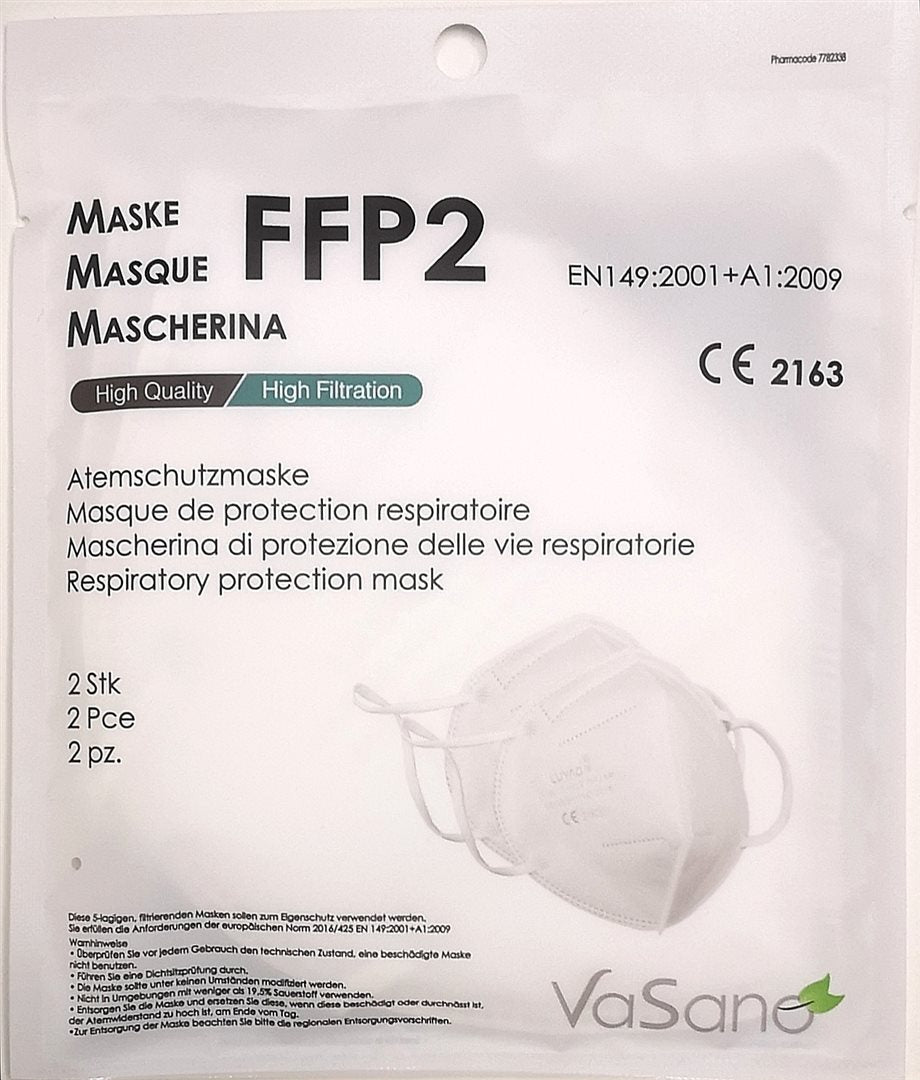 VASANO Masque FFP2 blanc scellé a/f/i 2 pce