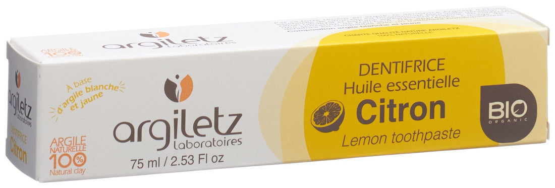 Argiletz Dentifrice Citron Bio Soin Blanchissant | 75 ml